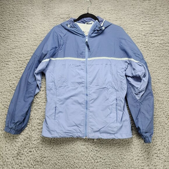 Columbia Jacket Womens Medium Two Tone Blue Hooded Softshell Full Zip Gorpcore - Picture 1 of 10